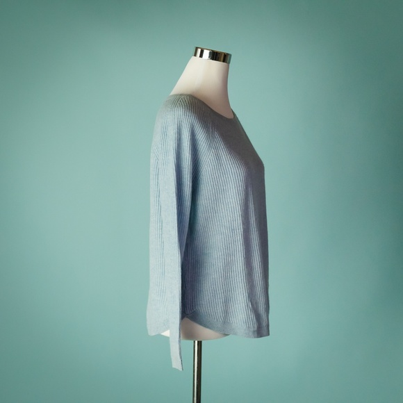 Vince S Light Blue Wool Cashmere Boat Neck Sweater - Picture 4 of 6